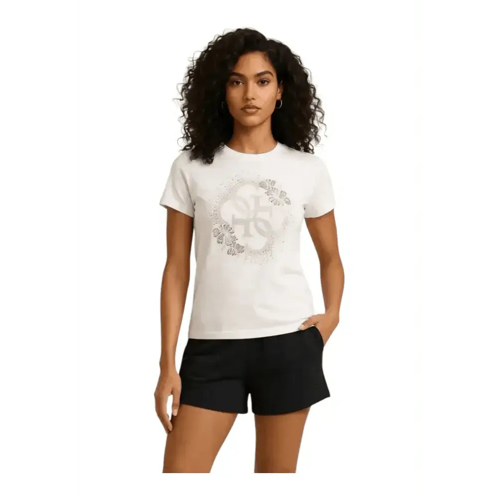 T-shirt manica corta con strass Donna Guess Beachwear - Follower SRL