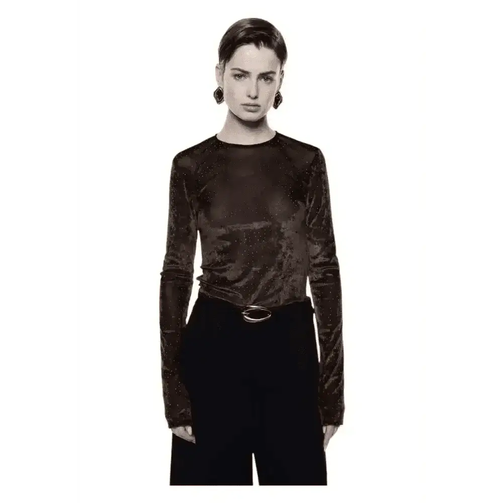 T-shirt manica lunga schiena scoperta microdisegni Donna Imperial - Follower SRL