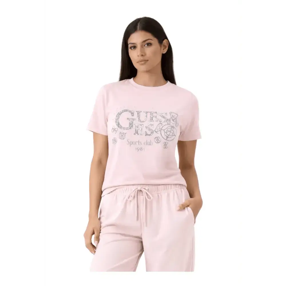 T-shirt maxi logo paillettes Donna Guess Activewear - Follower SRL