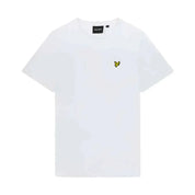 T-shirt uomo lyle e scott bianca con piccolo logo ricamato giallo a forma di uccello sul petto a sinistra