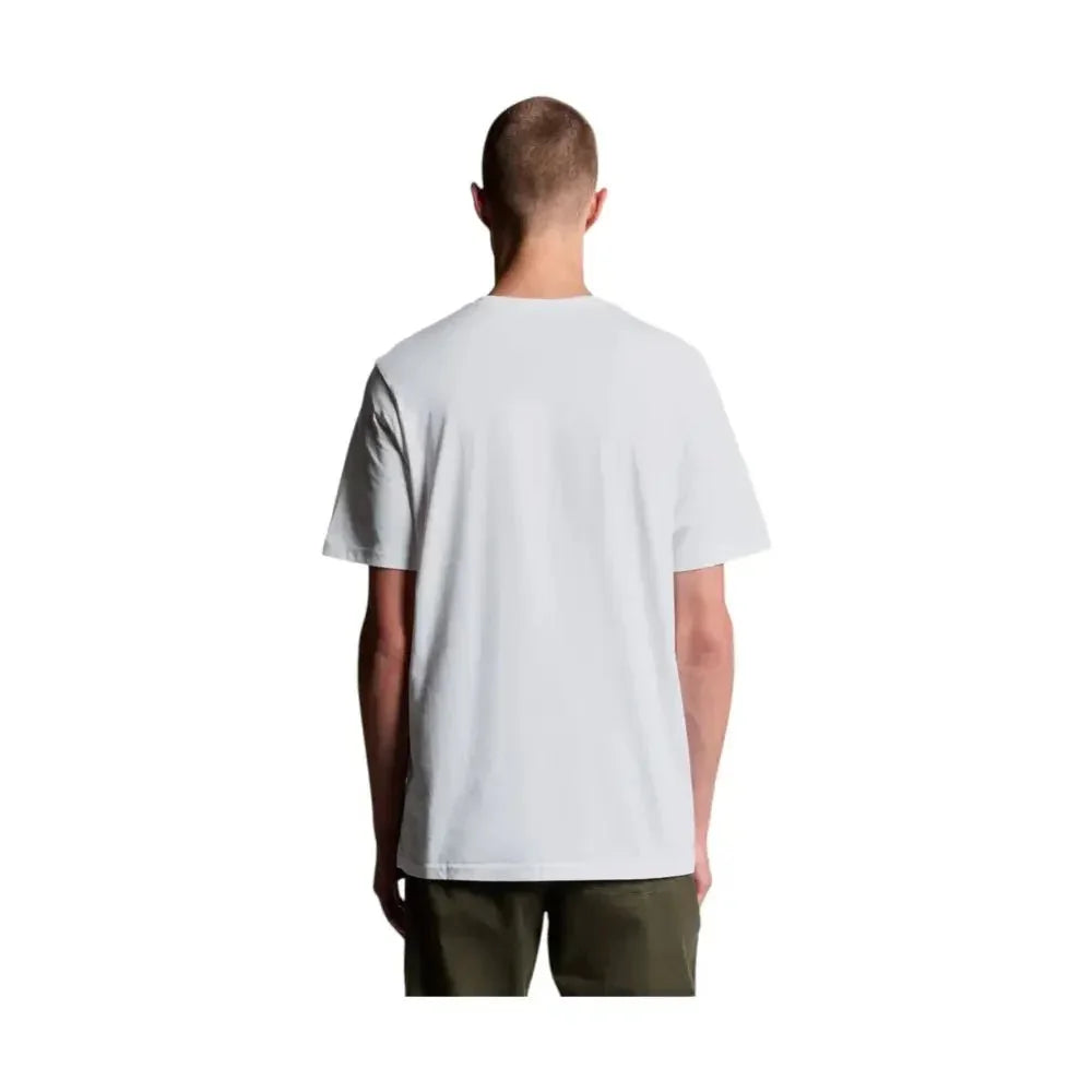 T-shirt uomo lyle e scott in cotone bianco con collo a giro e maniche corte simple