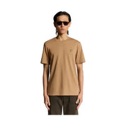 T-shirt uomo lyle e scott in cotone color ruggine con piccolo logo uccello giallo ricamato sul petto a sinistra
