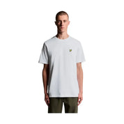T-shirt uomo lyle e scott bianca con maniche corte e logo giallo a forma di uccello sul petto