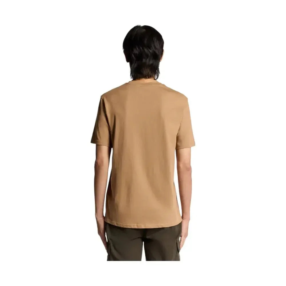 Tan t-shirt uomo lyle e scott in cotone con maniche corte girocollo classico e design minimalista pulito