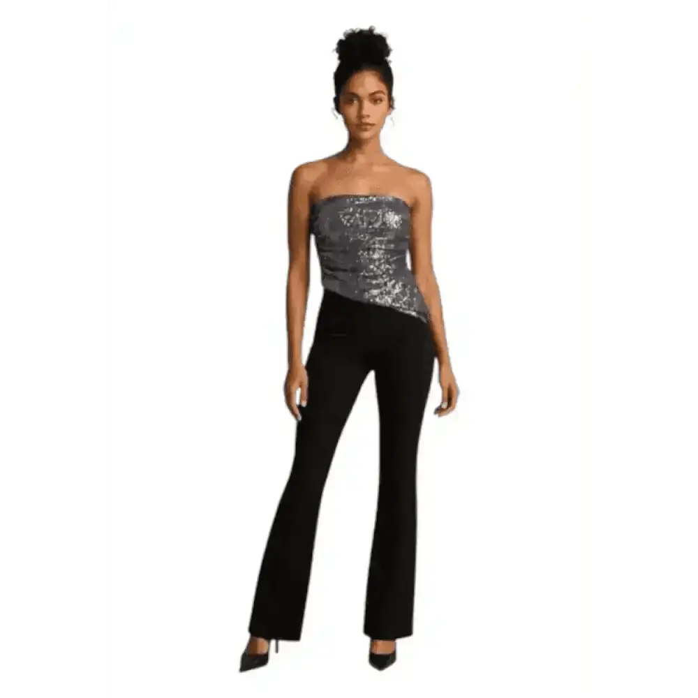 Top con paillettes scollo dritto e asimmetria Donna Imperial - Follower SRL