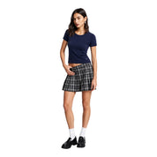 Top girocollo a costine donna blu please