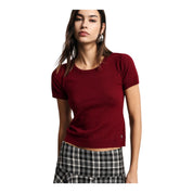 Top girocollo a costine donna rosso please