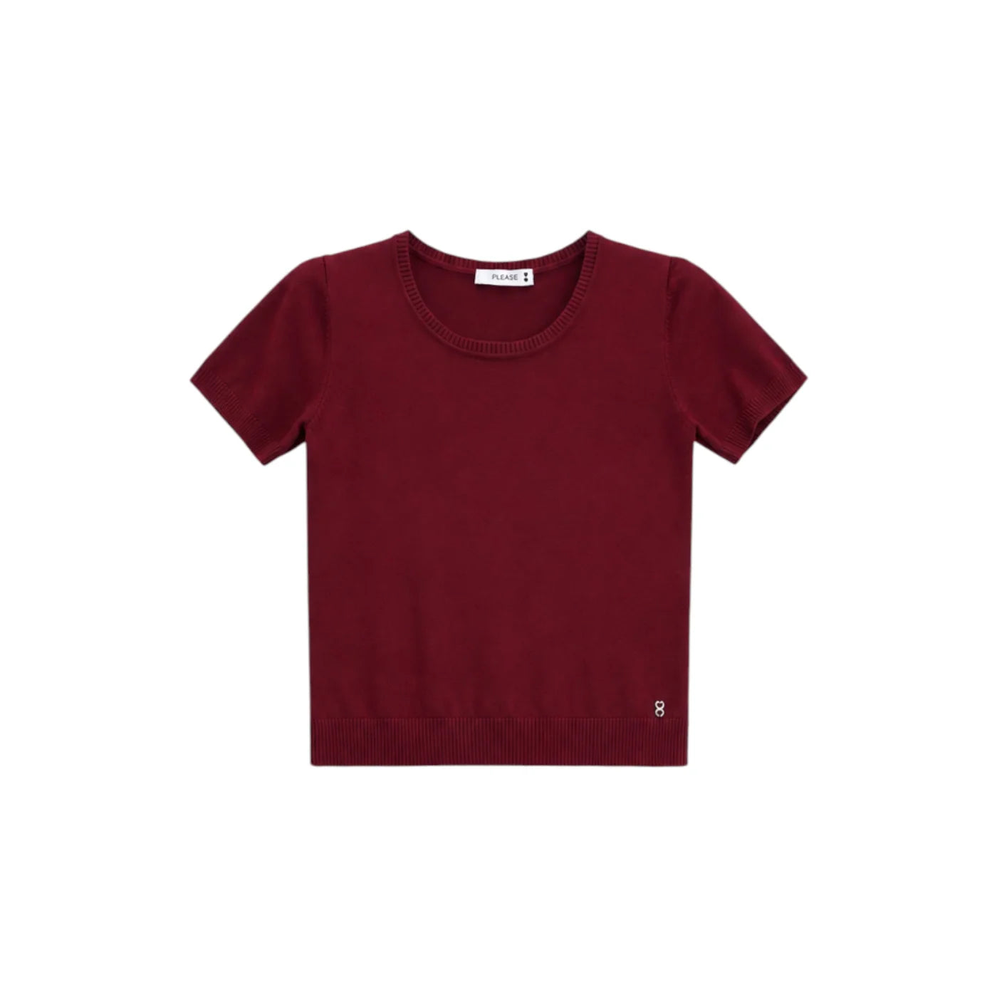 Top girocollo a costine donna rosso please