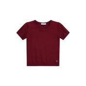 Top girocollo a costine donna rosso please